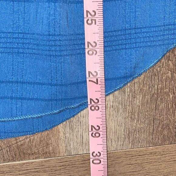 GiGio Plus Womens Ruffled Detail Hi-Low Hem Textured Top Denim Blue Size 1X NWT - Picture 11 of 11